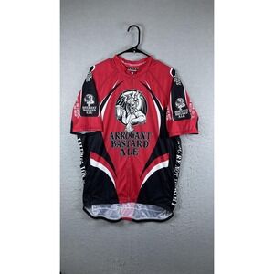 Canari Arrogant Bastard Ale Red Cycling Jersey Mens XL Full Zip Beer Shirt